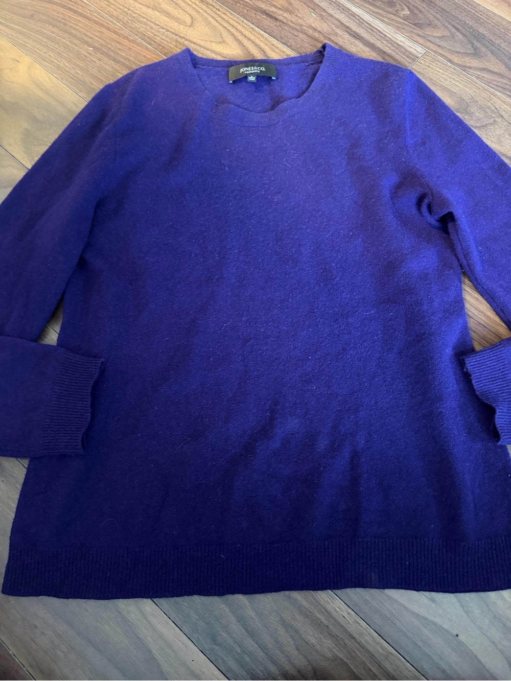 Jones & Co Cashmere Purple Crewneck Sweater Size L
